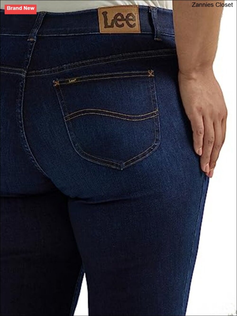 Women's Bootcut Jeans Regular Fit Mid Rise Stretch Denim Elastic Waist - Picture 4 of 5